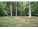 A lush backyard features mature trees and well-maintained lawn at 15546 Thompson Rd, Mint Hill, NC 28227