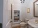 Cozy powder room with stylish vanity and decorative shelving at 1959 Landry Ln, Rock Hill, SC 29732
