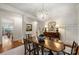 Refined dining room with decorative chandelier, elegant wainscoting, and stylish furnishings at 299 Barber Loop, Mooresville, NC 28117