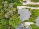 Aerial view of home showcasing mature trees, a private backyard, and proximity to neighborhood amenities at 3420 Maryhurst Ln, Charlotte, NC 28226