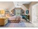 Cozy bedroom with sloped ceilings, a ceiling fan, and a window with blinds at 3420 Maryhurst Ln, Charlotte, NC 28226