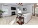 Inviting living room with a fireplace, large TV, and comfortable seating at 6005 Abergele Ln, Matthews, NC 28104