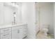 Modern bathroom with glass enclosed shower and marble vanity top at 6712 Cove Ln, Sherrills Ford, NC 28673