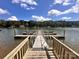 Lakeside view from the dock, showing a calm body of water and tree-lined shoreline at 6712 Cove Ln, Sherrills Ford, NC 28673