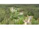 Expansive aerial view of a property nestled among lush trees and landscaped lawns in a serene neighborhood setting at 8112 Mossy Rock Rd, Waxhaw, NC 28173