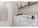 Laundry room featuring new washer and dryer and wire rack shelving at 8112 Mossy Rock Rd, Waxhaw, NC 28173
