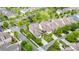 Overhead view showcasing a well-planned neighborhood with tree-lined streets and manicured lawns at 9802 Sky Vista Dr, Huntersville, NC 28078