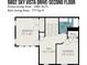 Second floor plan featuring a hall, two bedrooms, a bathroom and walk-in closet at 9802 Sky Vista Dr, Huntersville, NC 28078