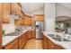 Well-lit kitchen showcasing wooden cabinets, stainless steel appliances, and modern fixtures at 9802 Sky Vista Dr, Huntersville, NC 28078