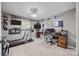 Bedroom converted into home gym and office space with modern ceiling fan at 10009 Lattice Ct, Charlotte, NC 28269