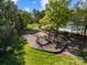 An aerial view of the modern playground with swings, slides, and a soft landing surface at 10009 Lattice Ct, Charlotte, NC 28269