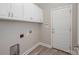 This laundry room features modern cabinets, utility sink hookups, and easy access to the exterior at 1033 Marguerite Dr, Lowell, NC 28098