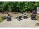 Outdoor grilling area with a built-in fire pit and seating, perfect for entertaining and enjoying the outdoors at 1038 Gardenia St, Fort Mill, SC 29708