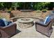 Cozy outdoor area with a charming fire pit surrounded by seating and mature landscaping, creating a peaceful retreat at 1038 Gardenia St, Fort Mill, SC 29708