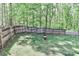 Back yard with a privacy fence and mature trees in the background at 212 Davies Cir, Cleveland, NC 27013