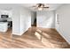 Open living area with hardwood flooring and a ceiling fan at 269 Bud Black Rd, Crouse, NC 28033