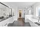This bathroom has a soaking tub, walk in shower, and dual sinks at 3748 Tea Olive Rd, Gastonia, NC 28056