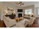 Cozy living room with fireplace, comfortable seating, and ample natural light at 4926 Trayton Ave, Gastonia, NC 28056