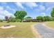 The long gravel driveway leads to this charming home with a large front yard with mature trees and landscaping at 6813 Rebel Rd, Marshville, NC 28103