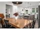 Dining room featuring an island, pendant lights, and an open layout connected to the kitchen area with white cabinets at 1024 Scotch Meadows Loop # 32, Monroe, NC 28110