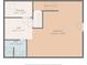 Basement floorplan featuring a bedroom, storage space, and bathroom at 122 Roxboro Ct # 286, Mount Gilead, NC 27306