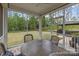 Inviting screened-in porch with a dining table and chairs, and overlooking the backyard at 1548 Striped Bass Ln, Clover, SC 29710
