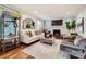 Beautiful living room with fireplace, large windows, and modern furnishings at 2246 Sharon Rd, Charlotte, NC 28207