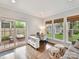 Versatile office space with sliding door access to outdoor patio, ample natural light, and modern decor at 335 Greystone Rd, Charlotte, NC 28209