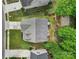 A birds eye view of a home with a large roof and backyard landscaping at 4016 Garden Oak Dr, Indian Trail, NC 28079