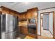 Spacious kitchen features stainless steel refrigerator, and built in appliances at 543 18Th Nw St, Hickory, NC 28601
