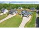 Aerial view of a home with a large yard, swimming pool, and long driveway at 959 Robinson Rd, Gastonia, NC 28056
