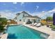 Lovely backyard with swimming pool, basketball hoop, grill, fire pit, trampoline and outdoor furniture at 959 Robinson Rd, Gastonia, NC 28056