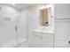 Modern bathroom with a tiled shower, elegant vanity, and contemporary fixtures at 1030 Little Cowgirl Ln, Cleveland, NC 27013