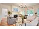 Comfortable living area features a fireplace, stylish decor, and ample seating for relaxation at 1030 Little Cowgirl Ln, Cleveland, NC 27013