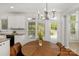 Cozy breakfast nook features natural light, wood table and deck access at 1116 Crooked River Dr, Waxhaw, NC 28173