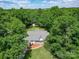 Aerial view of home featuring mature landscaping, driveway, and covered front porch at 1666 Sam Smith Rd, Fort Mill, SC 29708