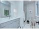 Modern bathroom showcasing a vanity, toilet, and glass shower at 1919 Shoreham Dr, Charlotte, NC 28211