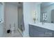 Stylish bathroom features a modern vanity, shower, and toilet at 1919 Shoreham Dr, Charlotte, NC 28211