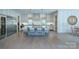 Modern kitchen with a large island, stainless steel appliances, and hardwood floors at 1919 Shoreham Dr, Charlotte, NC 28211