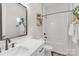 Bright bathroom featuring a shower/tub with white subway tiles and stylish fixtures at 2006 Upstate Way, Charlotte, NC 28206