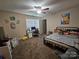 Bedroom with ceiling fan, desk, and bed decorated with Pokémon at 4203 Flint Dr, Lancaster, SC 29720