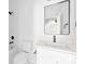 Bright bathroom with black hardware, a shower/tub combo and updated modern vanity at 5125 Carden Dr, Charlotte, NC 28227