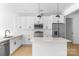 Modern kitchen features white cabinets, stainless steel appliances, and a quartz island at 5125 Carden Dr, Charlotte, NC 28227
