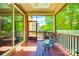 Inviting screened-in porch with stylish outdoor seating, ceiling fan, and sliding glass door to the backyard at 618 Chase Ct, Fort Mill, SC 29708