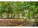 Landscaped backyard path leading to a serene lake view surrounded by lush greenery and trees at 110 Preserve Way, Mooresville, NC 28117
