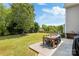 Spacious backyard featuring a patio with outdoor seating and a well-maintained lawn at 1210 Langdon Terrace Dr, Indian Trail, NC 28079
