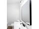 Bathroom with modern vanity, black faucet and a minimalist mirror at 1750 Oak Valley Dr, Gastonia, NC 28054