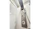 The modern shower features a sleek panel with multiple shower heads and controls at 501 N Hawthorne St, Mount Holly, NC 28120