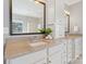 Bathroom with double sink vanity and a large framed mirror overlooking the shower at 962 Herrons Ferry Rd, Rock Hill, SC 29730
