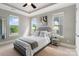 Serene bedroom with a tray ceiling, three windows, and neutral decor with plenty of natural light at 962 Herrons Ferry Rd, Rock Hill, SC 29730